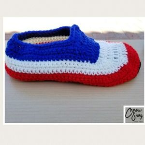 Red white & blue Men's slippers